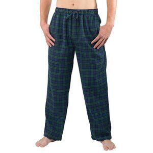 NWOT Lands' End Men's XXL Plaid Flannel Pajama Pants Green & Navy
